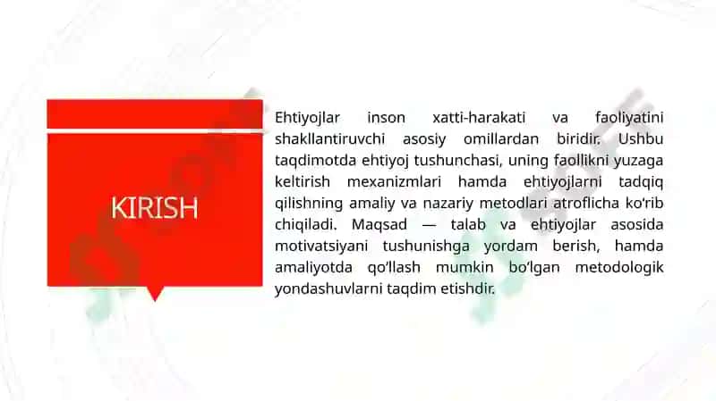 Ehtiyoj faollikni yuzaga keltiruvchi turtki sifatida va ehtiyoj o‘rganish metodlari 3