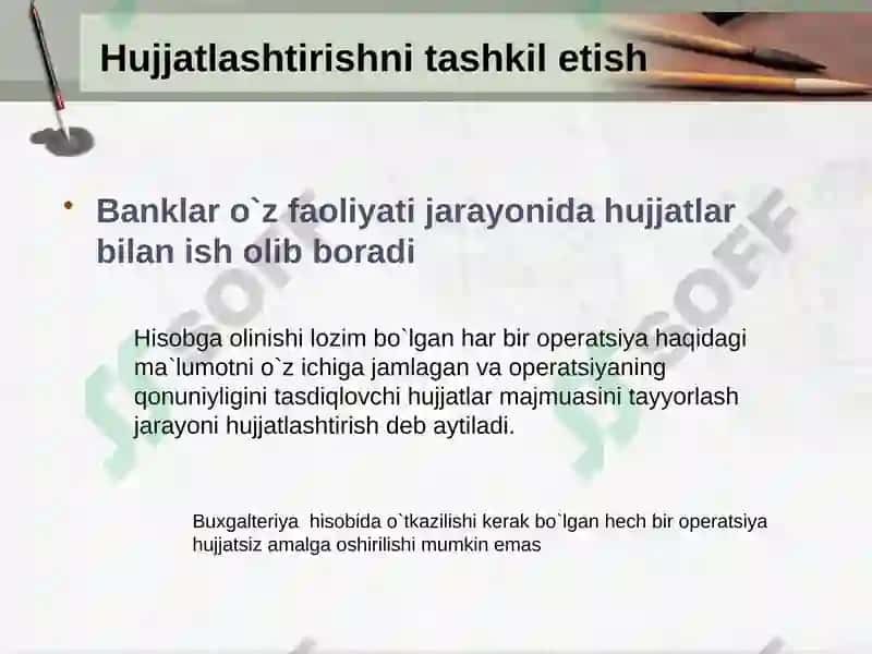 Bank hujjatlari, hujjatlar aylanishi va bank nazorati 3
