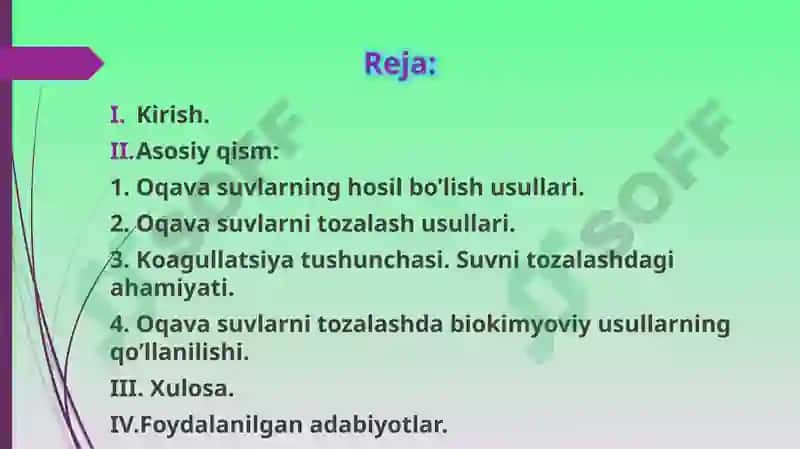 Tabiiy va sanoat oqava suvlarini tozalashda koagullanishni qo’llanilishi. 3
