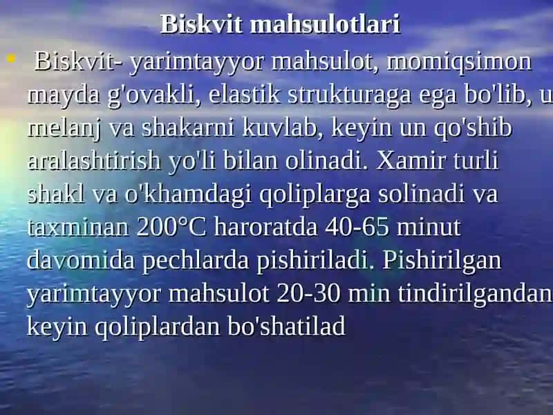 Biskvit va pirojnoe mahsulotlari texnologiyasi 3
