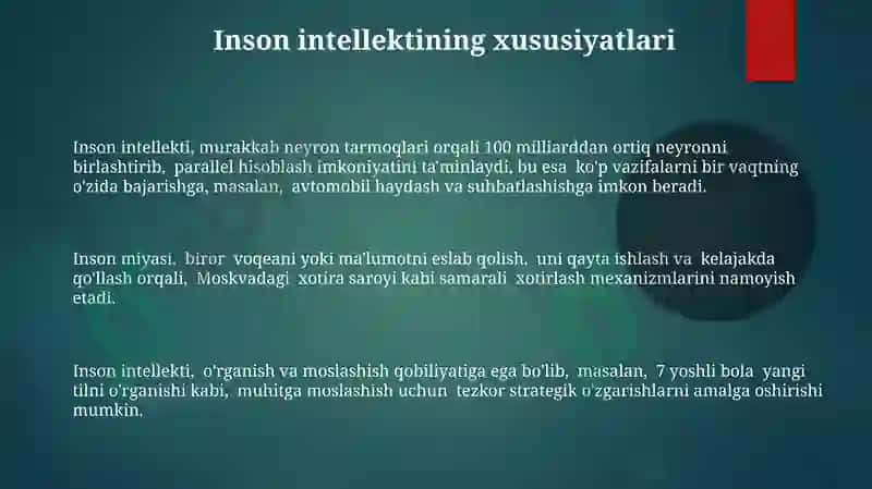 Inson va Sun'iy Intellekt Tizimlari 3