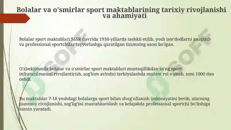 Bolalar va O'smirlar Sport Maktablari 3