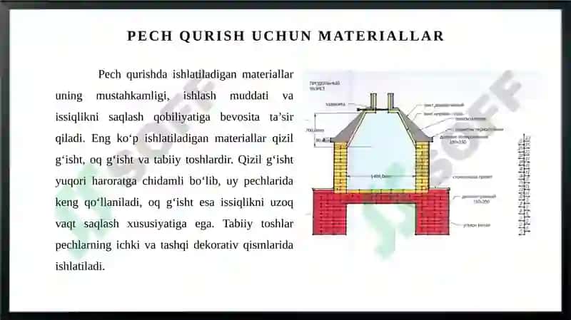 Pech qurish uchun materiallar. Pech fundamentlari. Pech karkaslari. 3