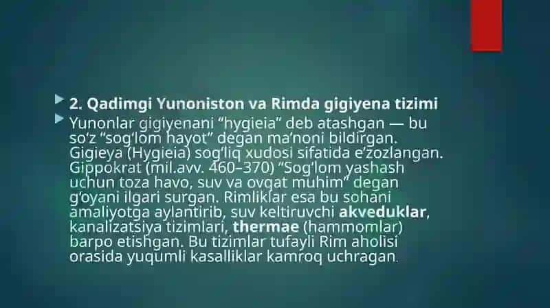 Gigiyena tarixi 3