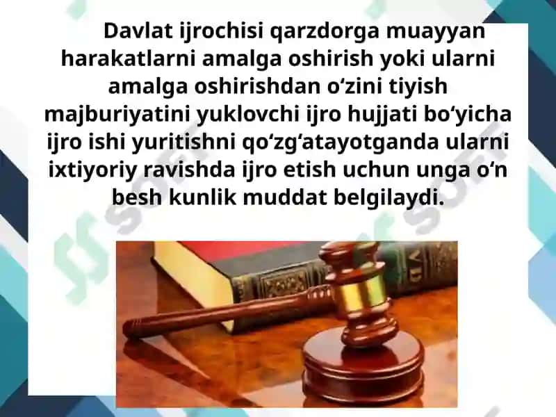 Mulkiy xususiyatga ega bo‘lmagan nizolar bo‘yicha ijro hujjatlarini ijro etish 3