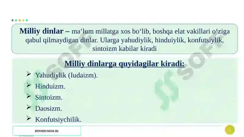 Milliy dinlar 3