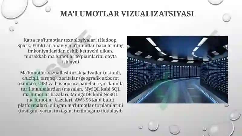 Ma'lumotlar bazalari va katta xajmdagi ma`lumotlar bilan ishlash texnologiyalari 3
