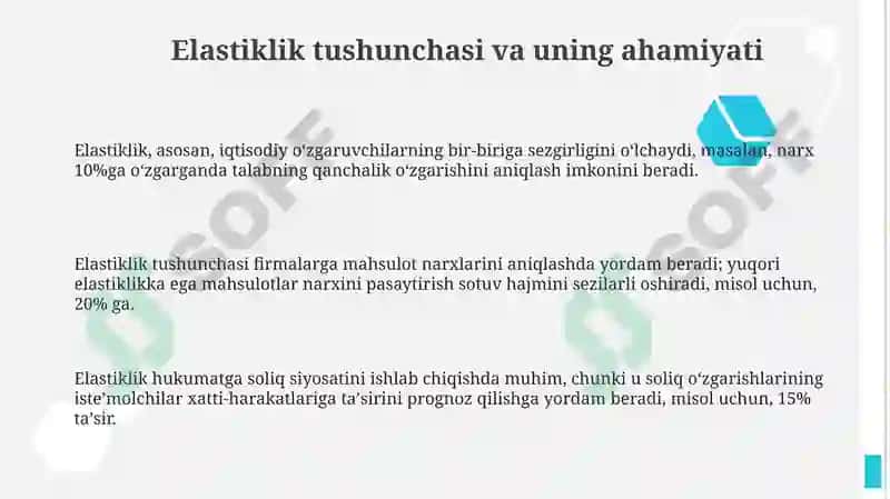 Elastiklik tushunchasi va uning turlari 3