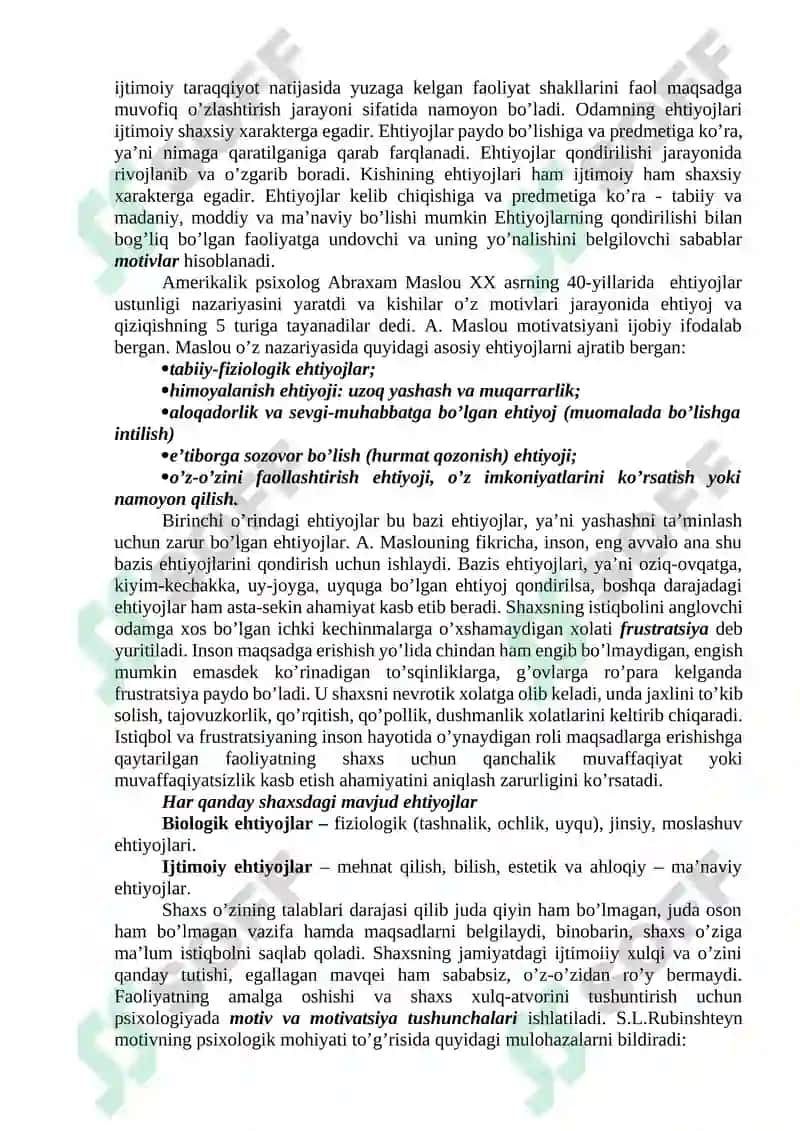 Shaxs faoliyati va ijtimoiy xulq motivlari 3