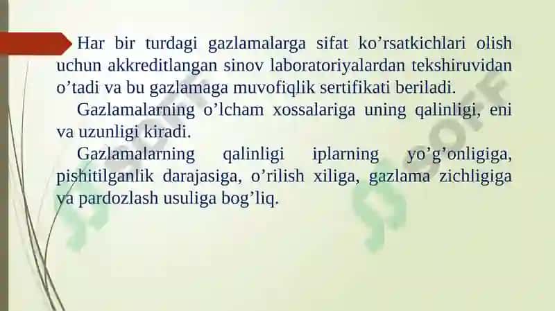 6-AMALIY MASHG’ULOT TOʼQIMАChILIKMАTERIАLLАRINISERTIFIKАTLАShTIRISh 3