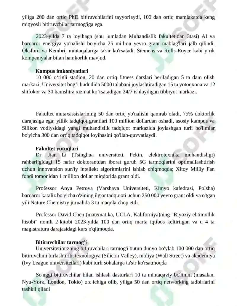 Universitetimiz talabalarga o'zgaruvchan ta'lim tajribasini taqdim etishga bag'ishlangan va yuqori malakali professor-o'qituvchilar jamoasiga ega 3