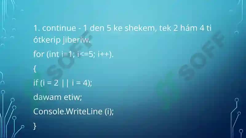 C# programmalastırıwtilindeótiwoperatorları 3