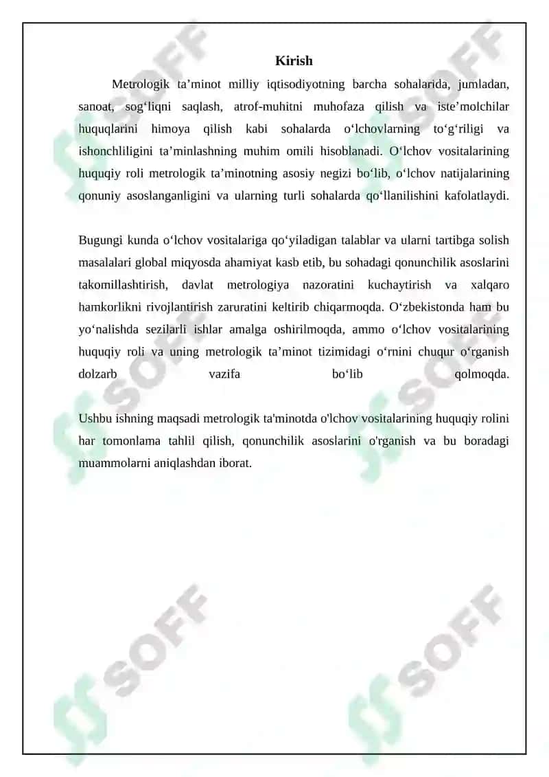 Metrologik taminotda o’lchash vositalarining xuquqiy o’rni 3