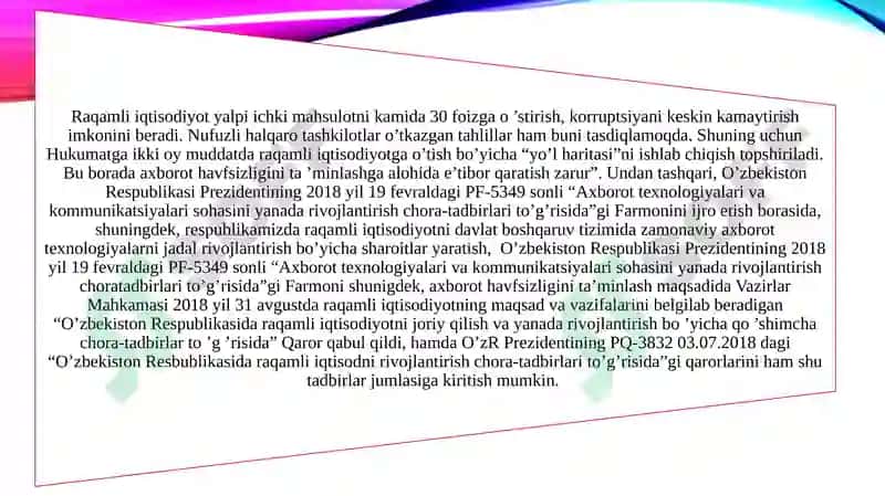 Mamlakat iqtisodiyotini rivojlantirishda informatika va raqamli texnologiyalarni oʻrni 3
