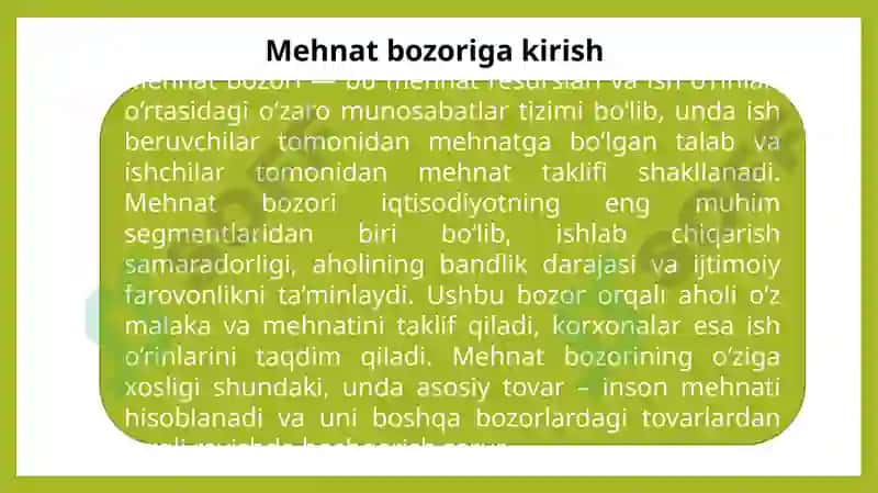 Mehnat bozori, uning mohiyati va tartibga solish yo’nalishlari 3