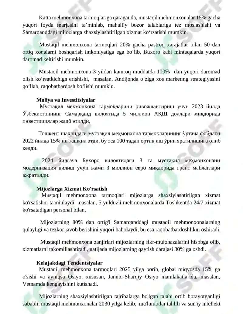 Mustaqil mehmonxona kompaniyalar zanjiri 3