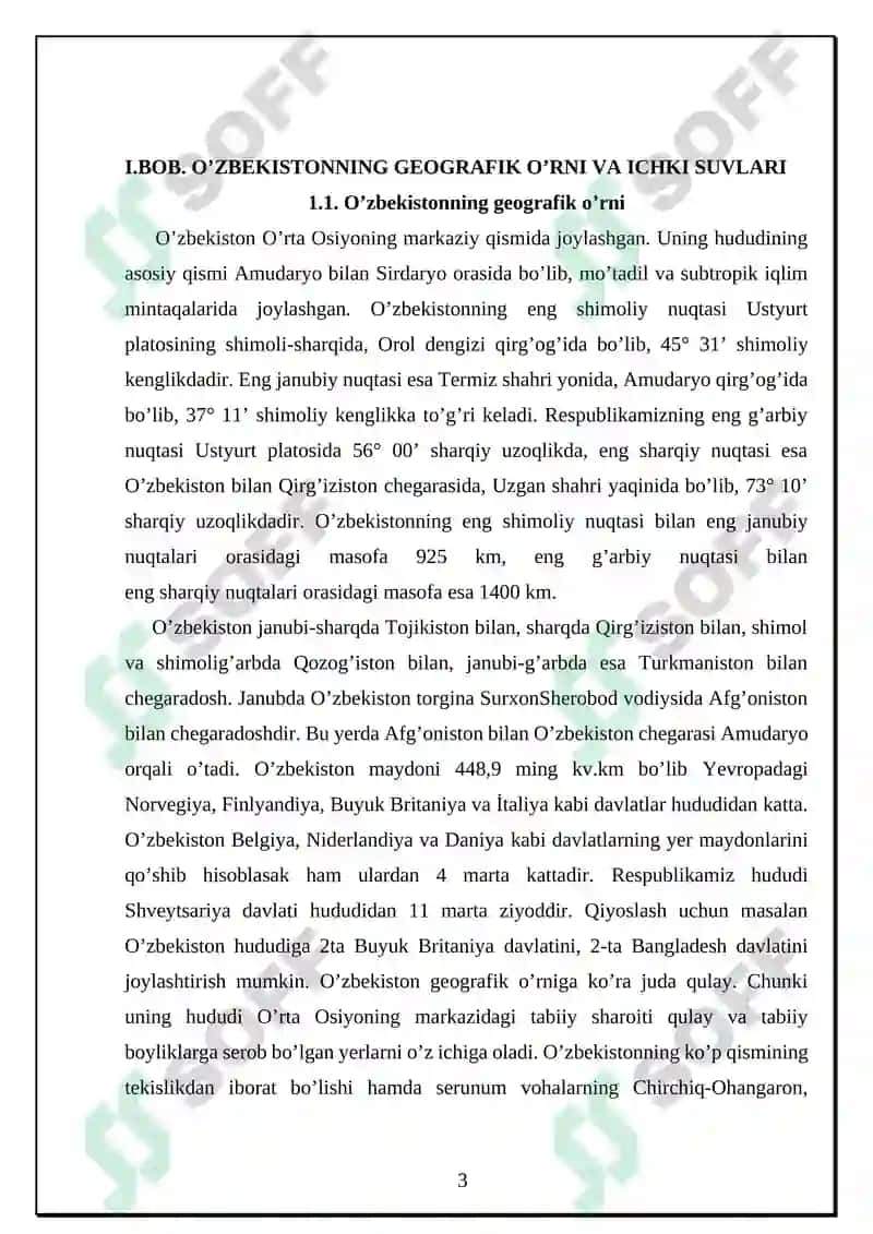 O‘zbekistonda suv oqimining hosil bo’lishi va yillik taqsimlanishi. O’zbekistonning daryolari kurs ishi 3