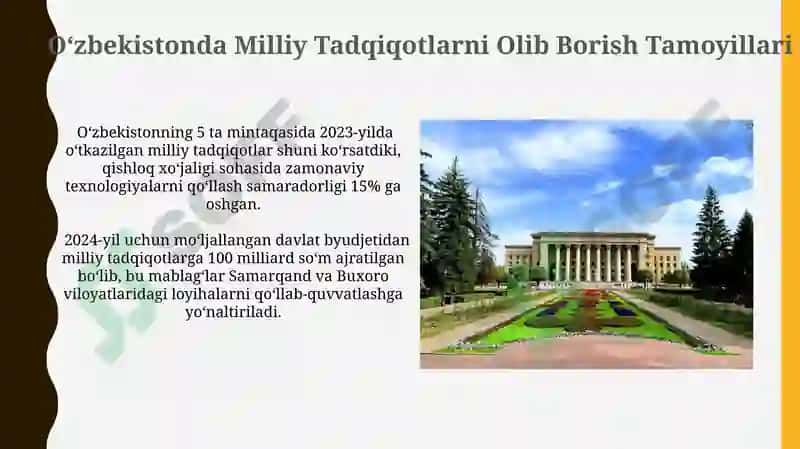 Oʻzbekistonda milliy tadqiqotlar ni o'tkazish tamoyillari 3