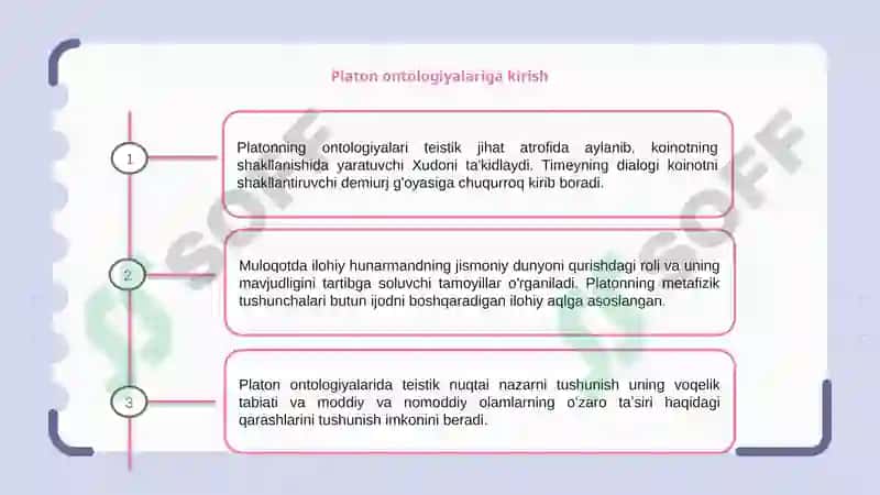 Platon Ontologiyalari va Timey Teizm 3