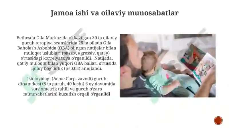 Guruh va jamoa psixologiyasi. Oilaviy munosabatlar 3