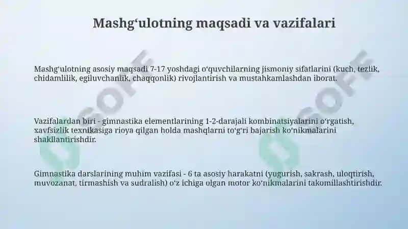 Gimnastikadarslarinitashkelqilishvao'tkazish 3