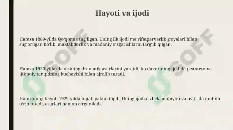 Hamza Hakimzoda Niyoziy drammalaridan biri tahlili 3
