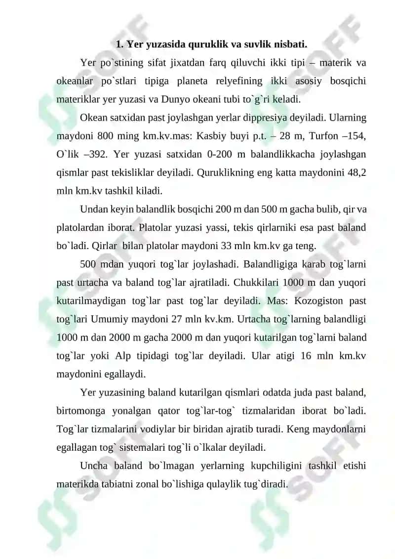 Umumiy sayyoraviy relef shakllarining joylashishi 3