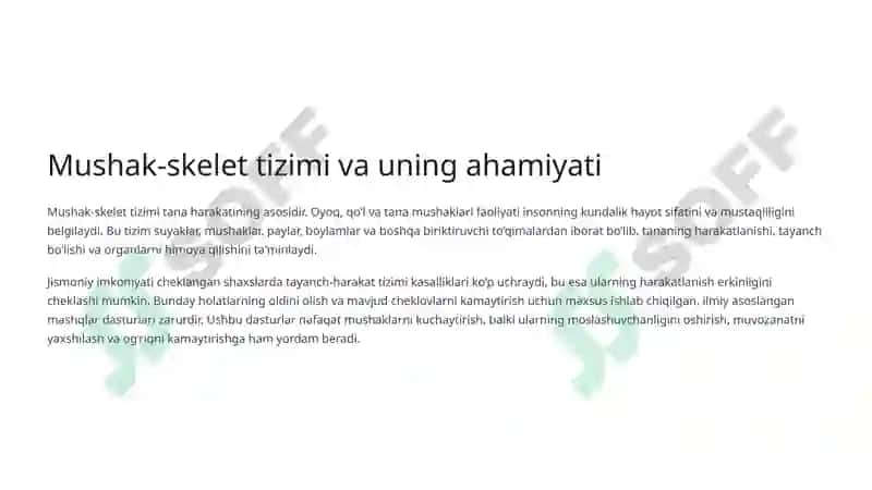 Jismoniy Imkoniyati Cheklangan Sportchilarga Mushaklar uchun Mashqlar Yuklamasini shakllantirish 3