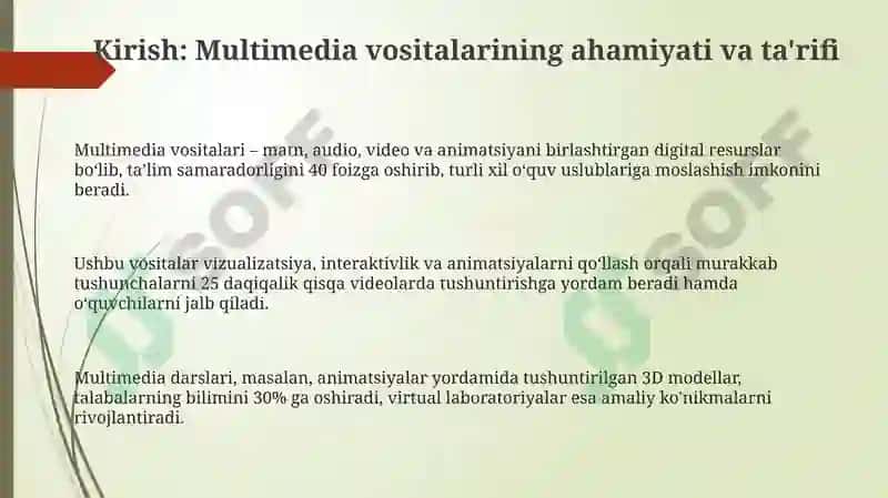 Multimedia Vositalari bilan Masofaviy Ta'lim 3