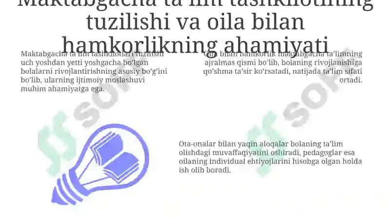Maktabgacha taʼlim tashkiloti va oila hamkorligi: Asosiy tushunchalar 3