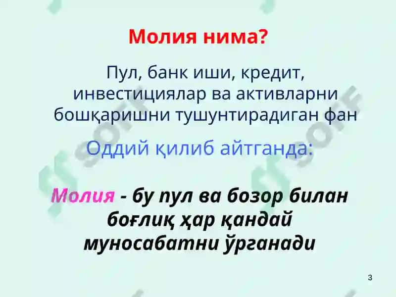 Корпоратив молия ва молиявий ҳисоботнинг моҳияти 3