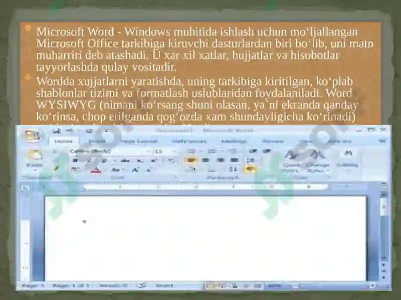 Matnli hujjatlarni yaratish,tahrirlash va formatlash 3