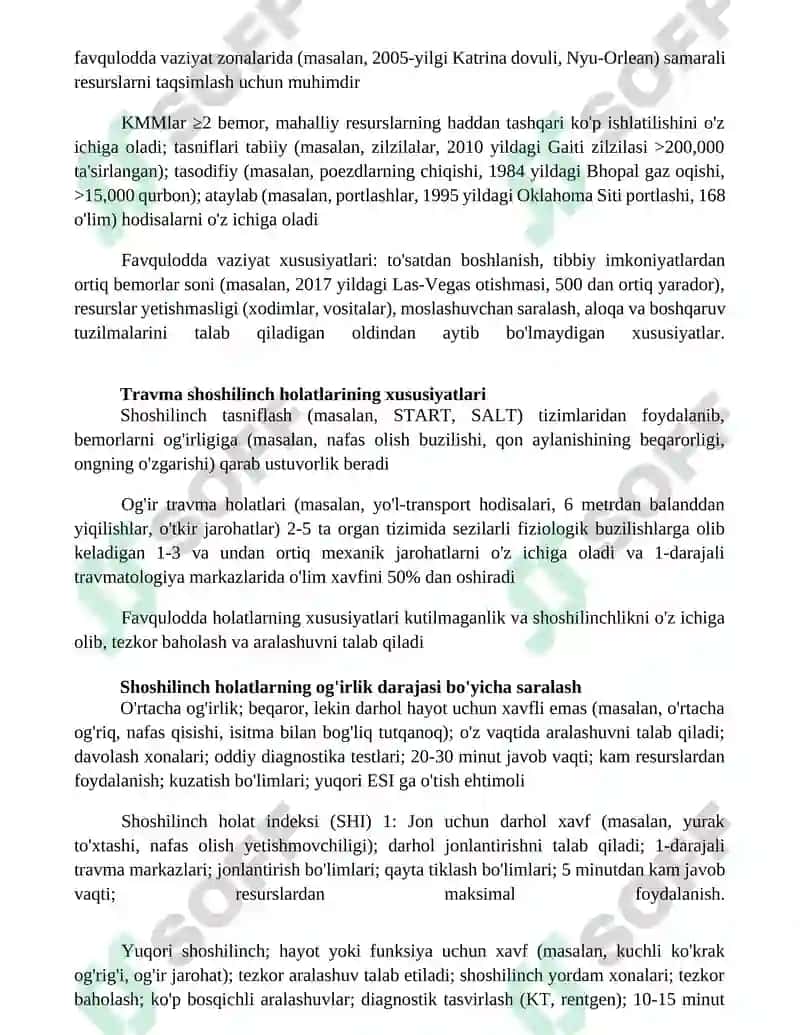Favqulodda vaziyatlar tasnifi, tavsifi va ularning xususiyatlari 3