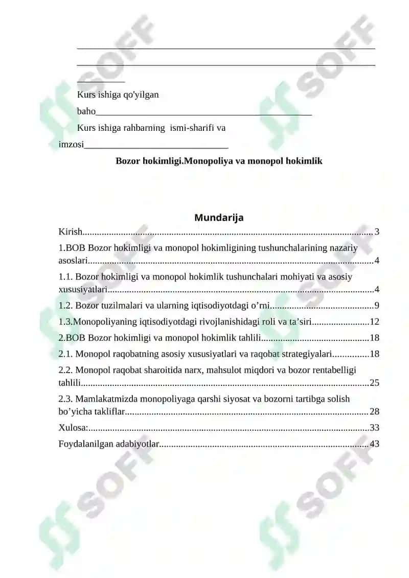 Mikroiqtisodiyot Kurs ishi 3