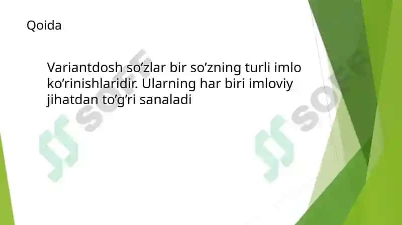 Mavzu: Variantdosh so’zlar (dublet) 8-sinf uchun dars ishlanma taqdimot 3
