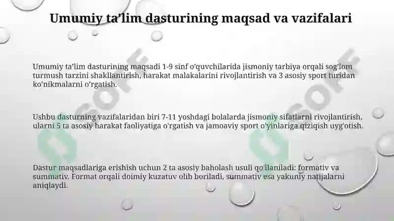 Jismoniy tarbiya bòyicha maktab dasturi 3