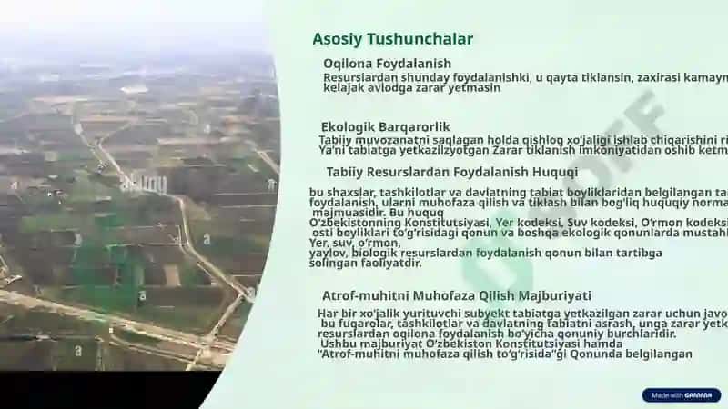 Qishloq Xo‘jaligida Tabiatdan Foydalanishning Huquqiy Asoslari 3