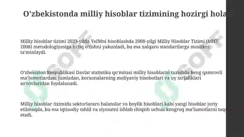 O'zbekistonda Milliy Hisoblar Tizimi 3