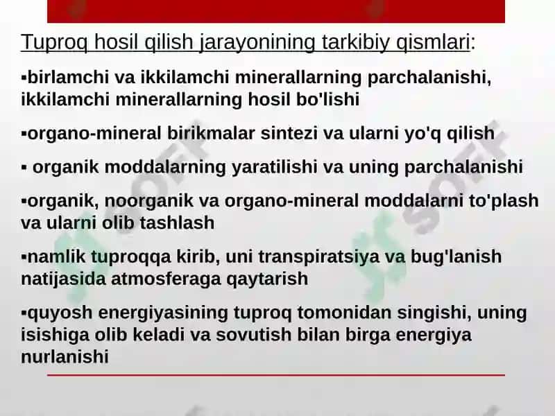 Tuproq hosil qilish jarayoni 3