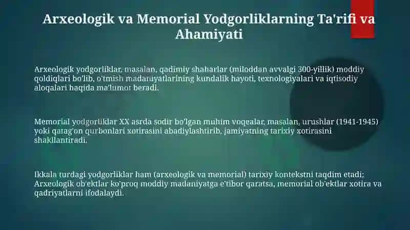 Arxeologik va Memorial Yodgorliklar 3