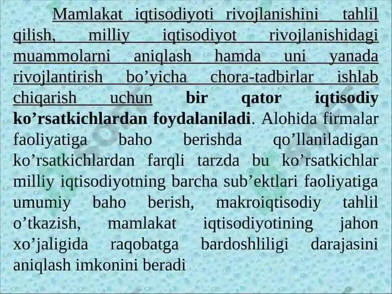 Mamlakat iqtisodiyoti rivojlanishi 3