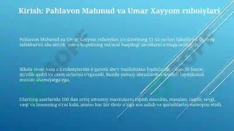 Pahlavon Mahmud va Umar Xayyom ruboiylari 3