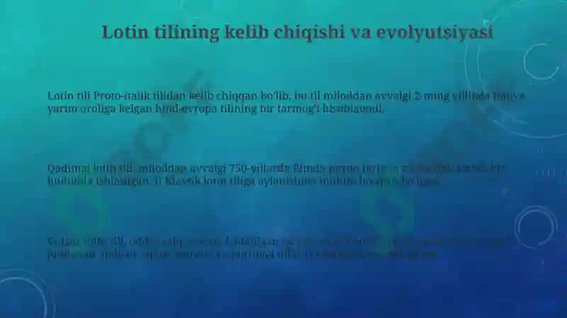 Lotin tilining kelib chiqishi va evolyutsiyasi 3