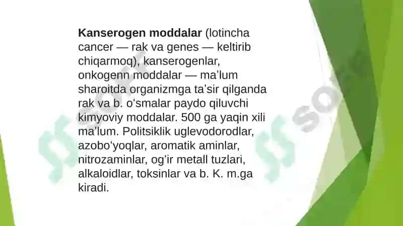 Kanserogen agentlar va ularning hujayralar bilan o’zaro ta’siri 3