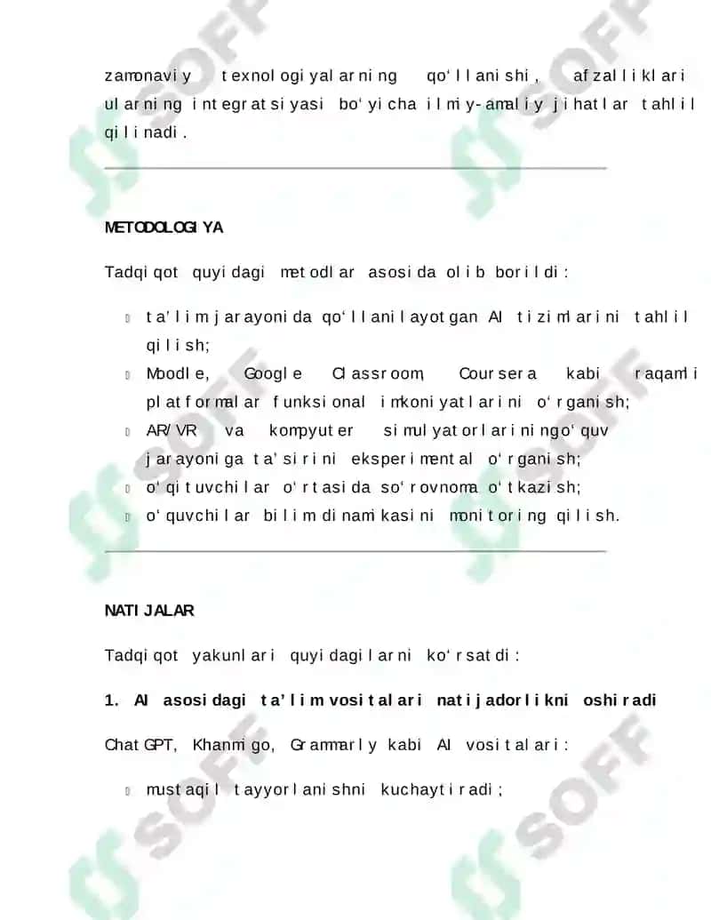 MUTAXASSISLIK FANLARINI O‘QITISHDA ZAMONAVIY YONDASHUVLAR, MUAMMOLAR VA YECHIMLAR 3