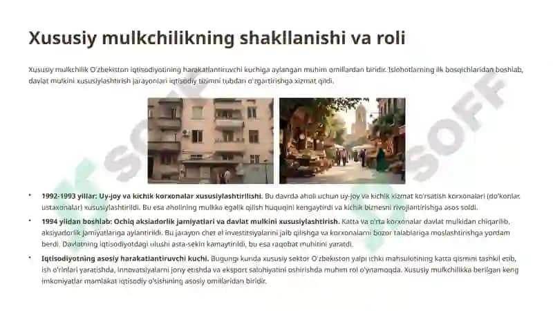 O'zbekistonda amal qilayotgan bozor iqtisodiyotining o'ziga xos xususiyatlari 3