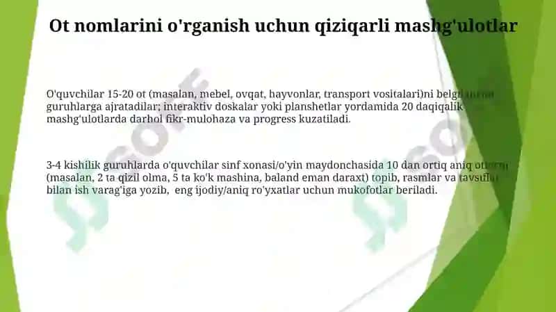 Boshlangich sinflarda ot sôz turkumini ôrganishda interfaol usullarni qóllash 3