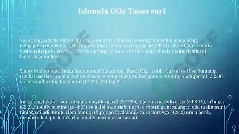 "Baxtiyor oila" Islom qadriyatlarining talqini 3