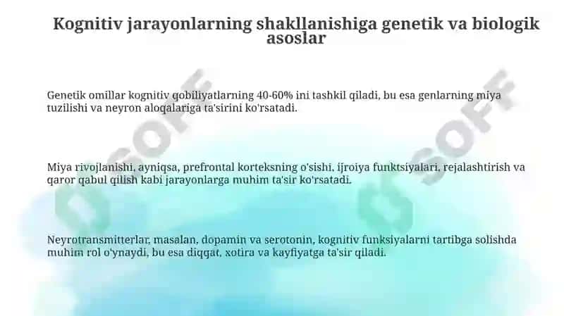 Kognitiv jarayonlarning shakllanishi 3