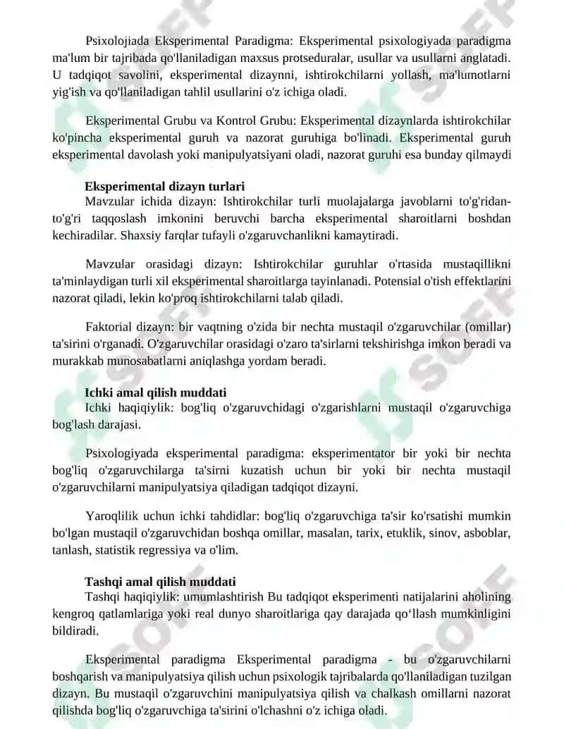 Psixologiyada Eksperimental Paradigma 3